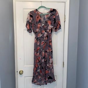 All in Favor lavender midi dress